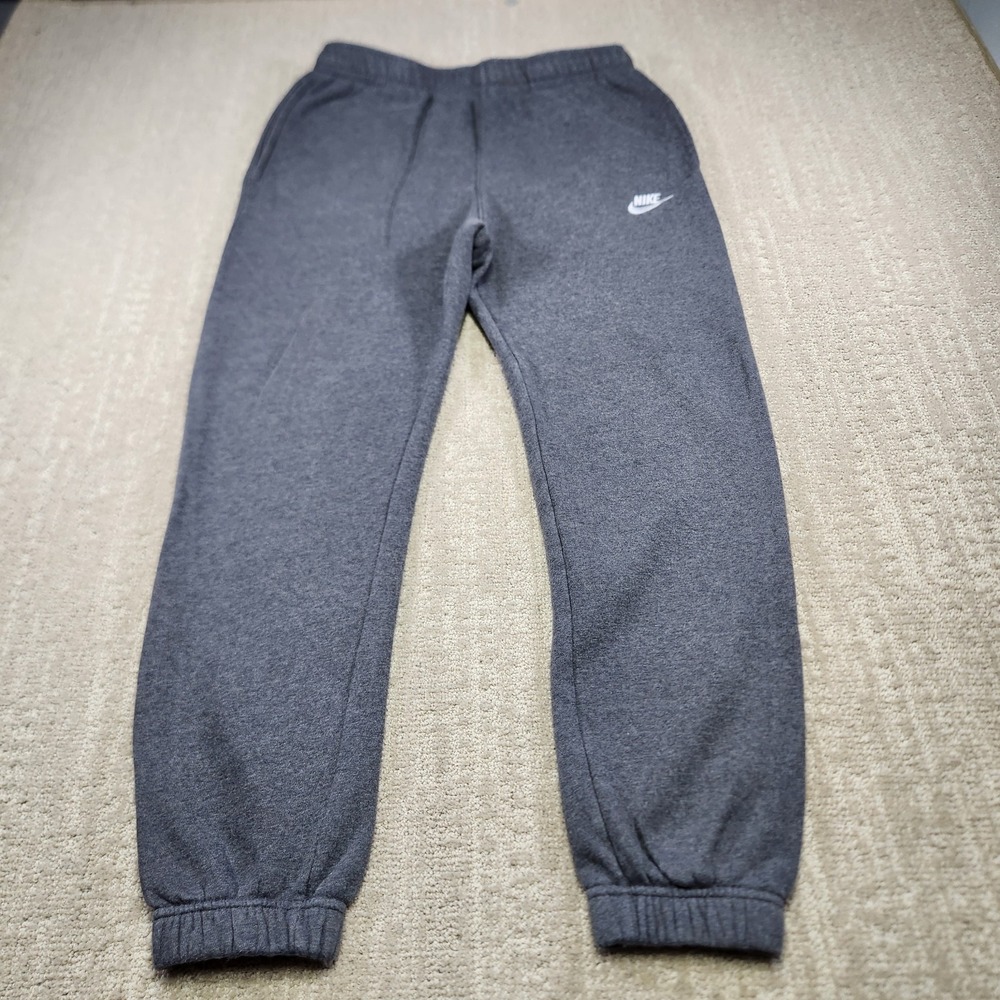 Nike Joggers Men Medium Club Fleece Gray Sweatpants Tapered Training Athleisure
